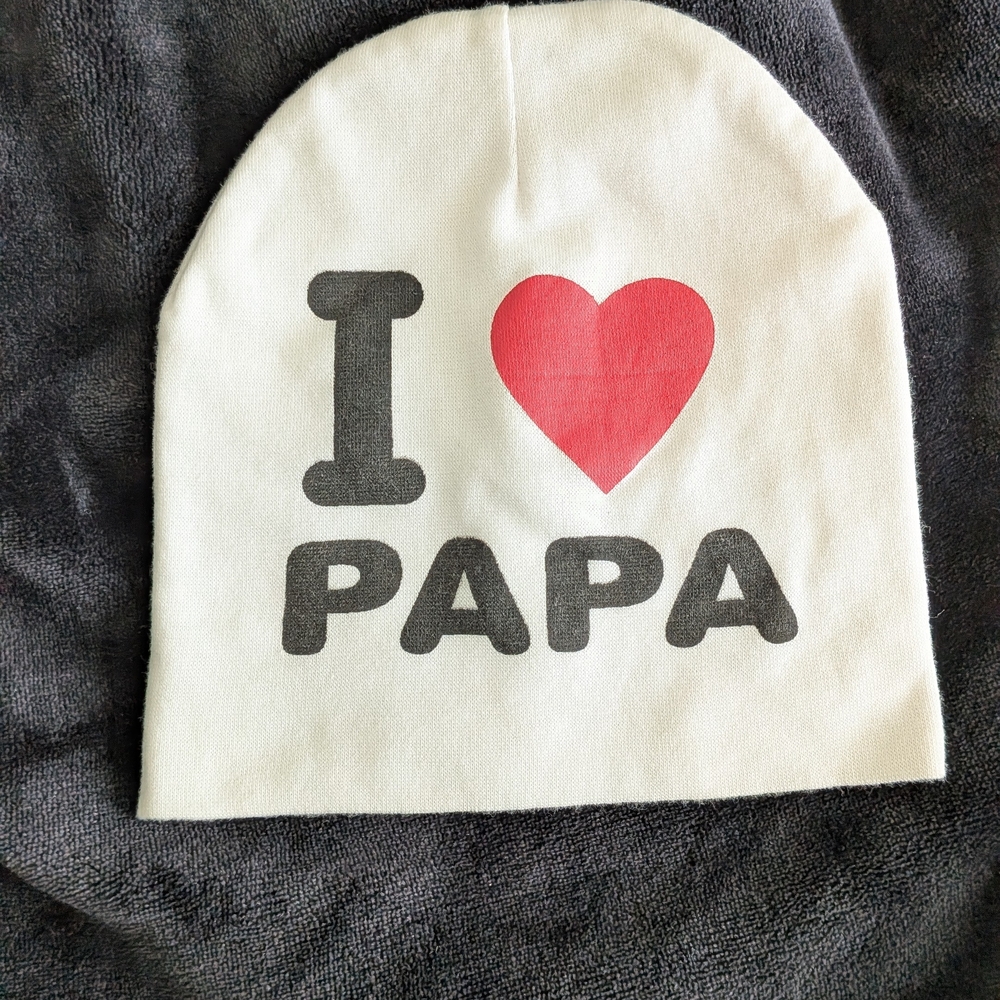 I ♥ PAPA White Toddler Beanie.